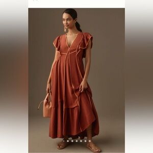 Mimi flutter sleeve tipped dress